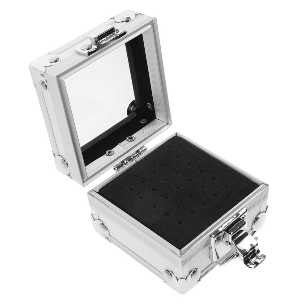 Nail Drill Bits Organizer Compact Zinc Alloy Storage Box for Manicure Bit Secure Travel Use