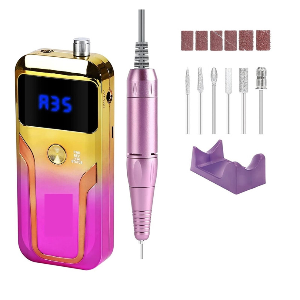Electric Nail Drill 35000RPM Rechargeable Cordless Professional Nail Drill for Manicure and Pedicure Ref: 4333
