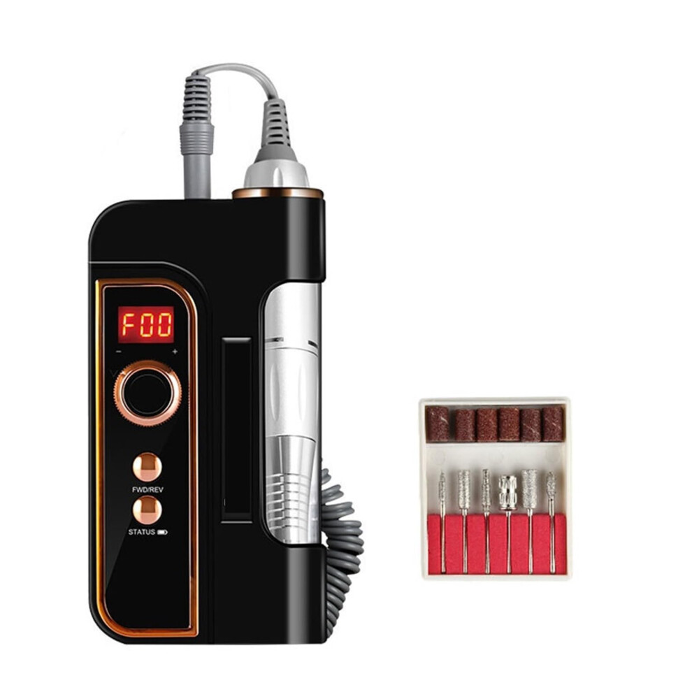 Electric Nail Drill 35000 RPM Rechargeable with LCD Display, Low Noise for Acrylic and Gel Nails