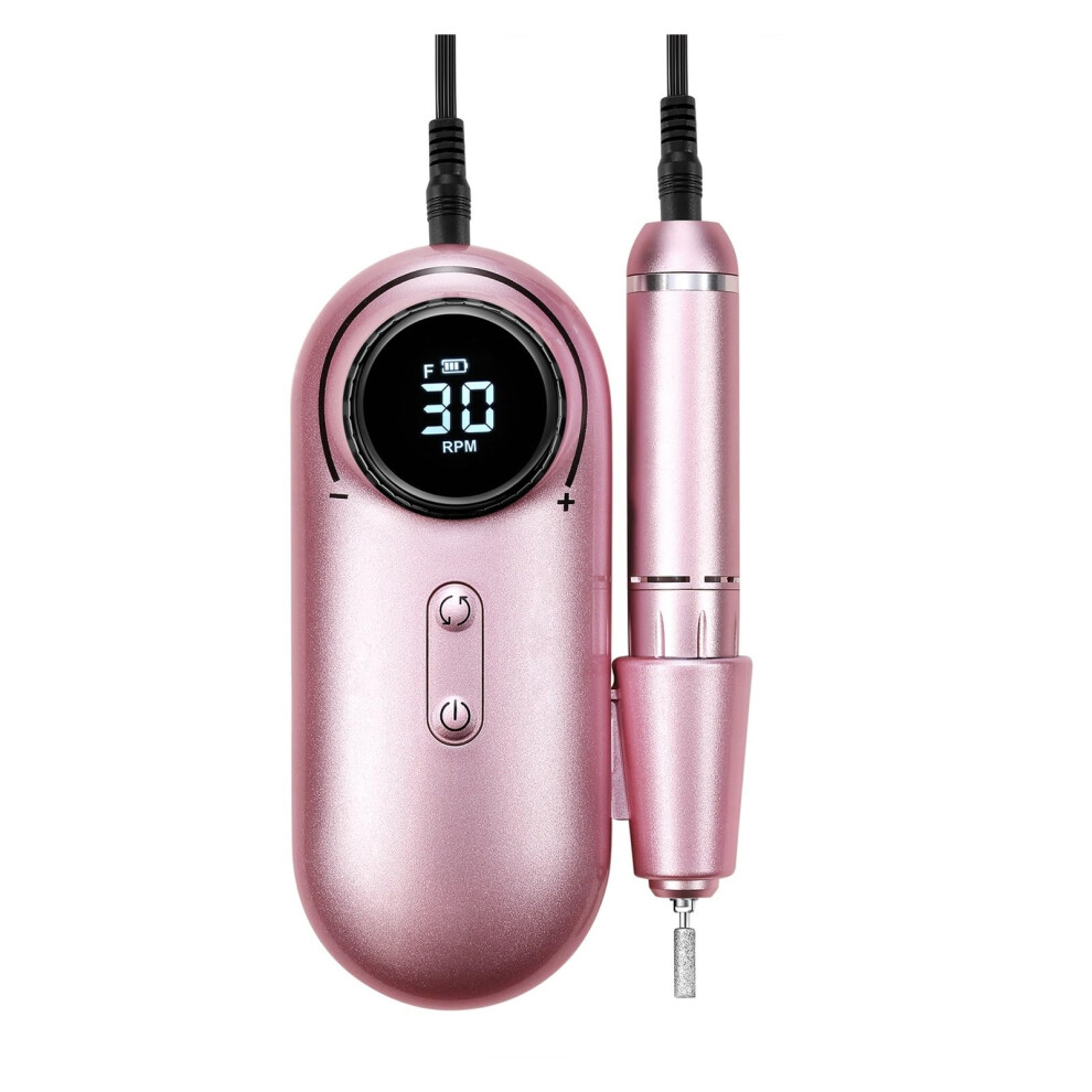 Electric Nail Drill 30000 RPM Rechargeable Cordless for Manicure Pedicure Natural and Acrylic Nails
