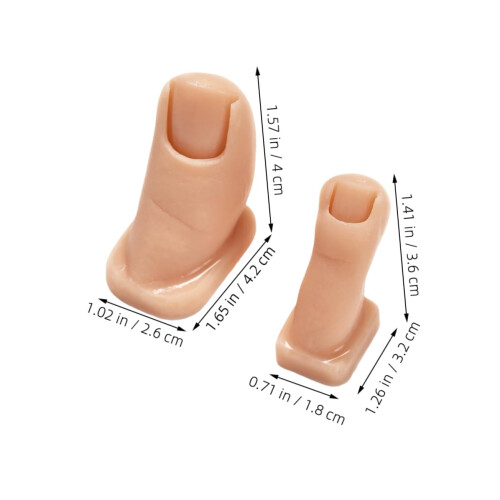 2Pcs Silicone Practice Toes for Nail Training with Realistic Texture and Durable Shape Retaining Design 1
