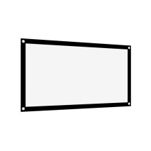 Projection Screen 84 Inch 16:9, Portable Non Crease Foldable Soft White Polyester Projector Curtain with HD 3D 4K Support, Compatible with Front and B