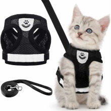 Colete peitoral Step-In para gatos e cachorros, com faixas refletoras para passeios noturnos seguros, colete de malha macia ajustável, à prova de