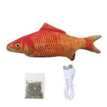 Katteurtlegetøj til katteglæde, USB-genopladelig interaktiv glæde med automatiske kattelegetøj, realistisk flagrende fiskedesign, plysstof til
