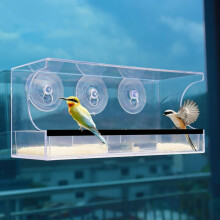 Vogelfutterhaus fürs Fenster mit lebenslanger Garantie für den Außenbereich, extra starke Saugnäpfe, transparentes Design, leicht zu befüllen