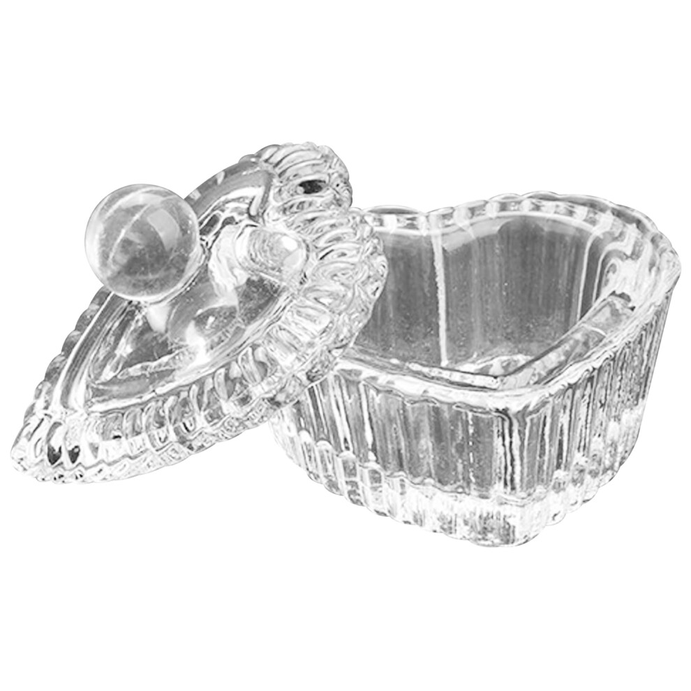 Acrylic Nail Monomer Dish with DustProof Lid, Heart Shaped Crystal Dappen Holder for Salon Use