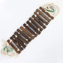 Perchoir échelle pour petits oiseaux, jouet à mâcher en bois naturel, accessoire de cage suspendu (3 pièces)