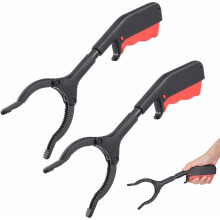 Strong Grip Magnetic Tip Reacher, Long Reach Grabbing Tool For Keeping Hands Clean And Avoiding Dirty Contact, 2Pcs Black Metal + Plastic