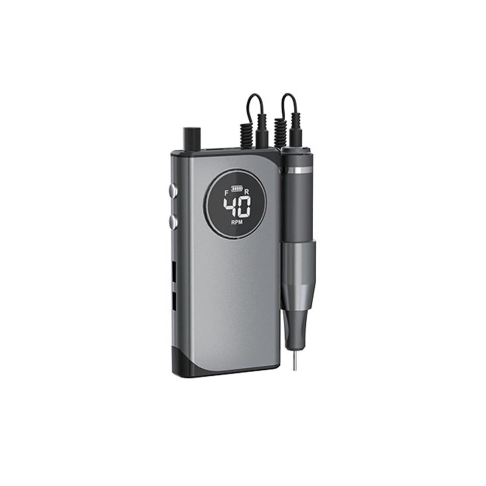 Gray Electric Nail Drill 40000Rpm Rechargeable Low Noise Adjustable Speed For Acrylic And Gel Nails Pearl