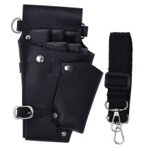 Hairdresser Tool Belt PU Leather Adjustable Barber Scissor Pouch with MultiPocket Organizer