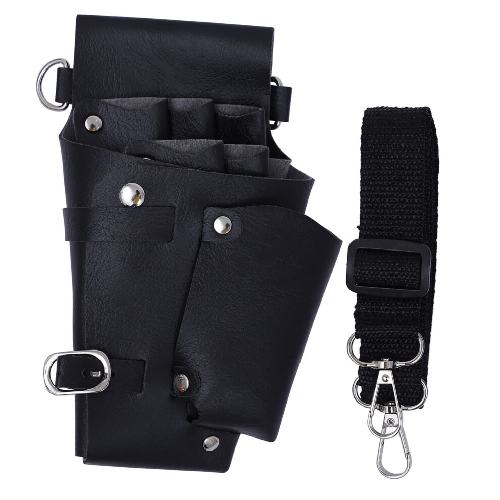 Hairdresser Tool Belt Pu Leather Adjustable Barber Scissor Pouch With Multipocket Organizer 9450606862952