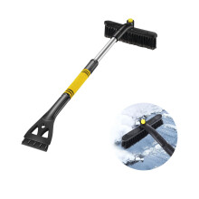 Extendable Car Snow Brush and Ice Scraper 3 in 1 with Rotatable Head and Foam Grip for Windshield