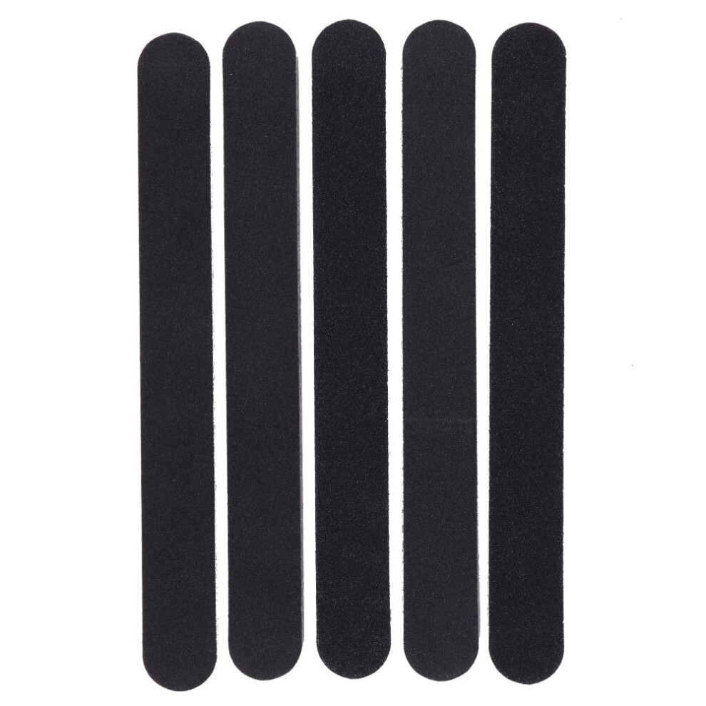 5pcs Dual Grit 100/180 Sanding Nail File with Rounded Ends for Professional Salon Use in Black