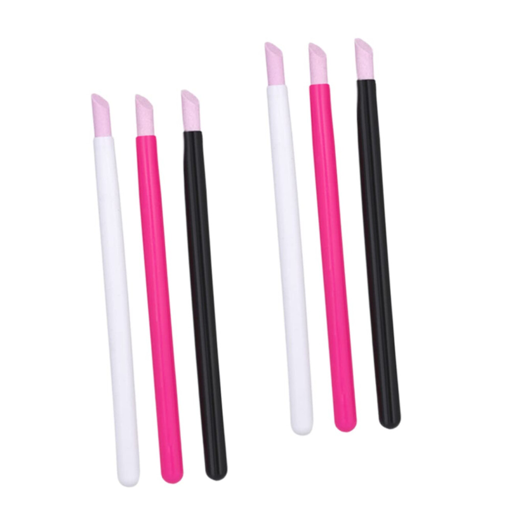 Light 6Pcs Pen Shaped Nail File Buffer And Cuticle Stick Set For Professional Nail Art Sanding