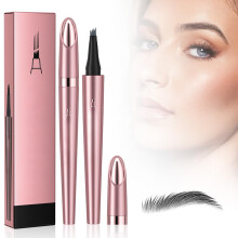 Microblading Eyebrow Pen Waterproof 4Tip Precision Gray Pencil LongLasting Natural Strokes