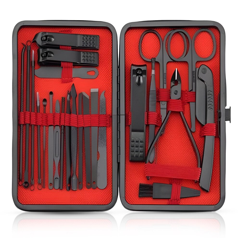 24Piece Nail Clippers Set, Professional Manicure Pedicure Kit with Carbon Steel Grooming Tools