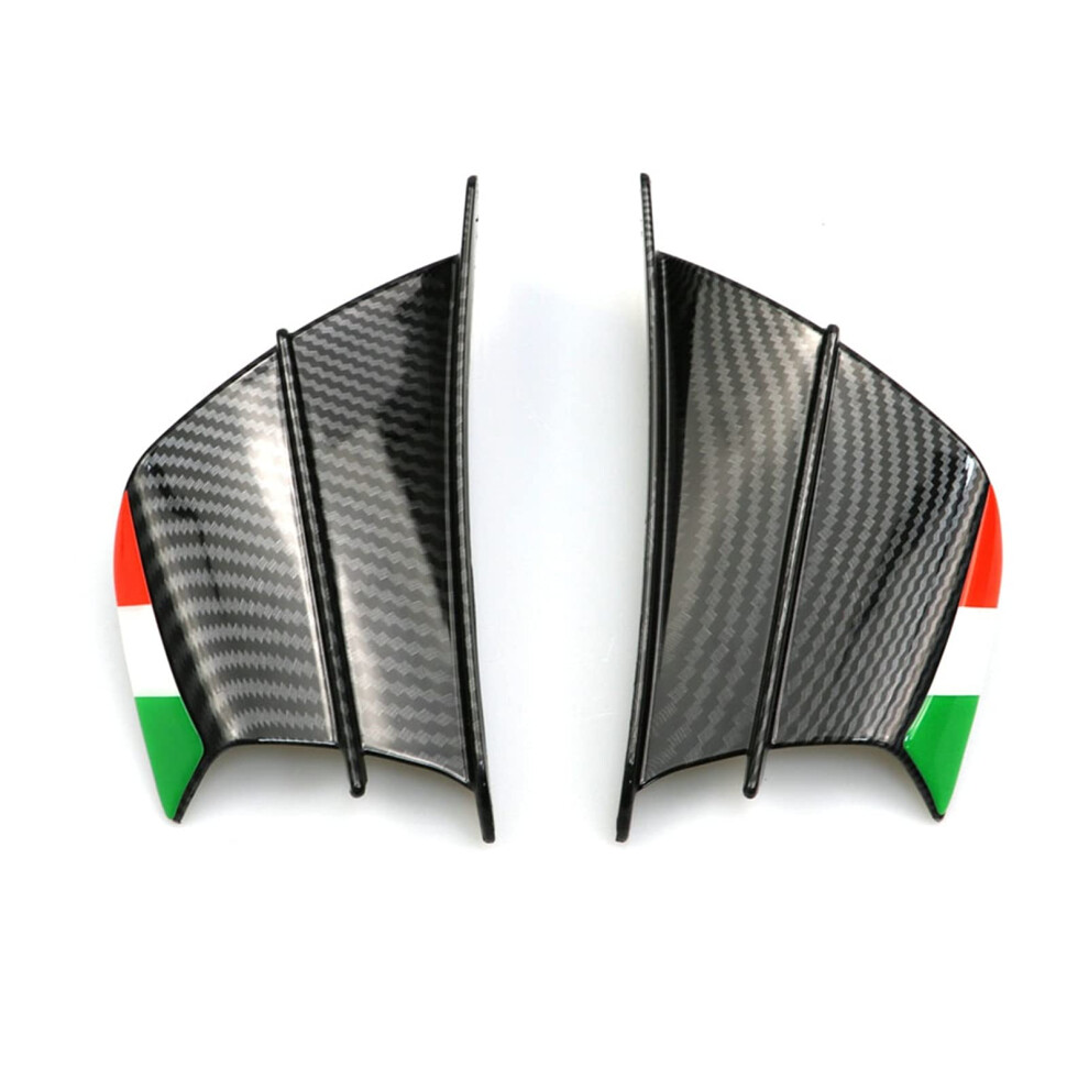 Motorcycle Winglet Carbon Fiber Aerodynamic Wing Spoiler For Ducati Panigale V4 V4s V4r V2 899 959 1198 1299 Bright Black 9187378343913