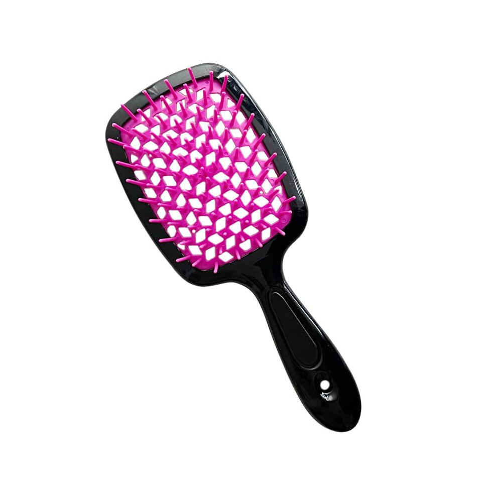 Hair Detangler Brush Vented for Wet and Dry Hair Hot Pink Pain Knot Removal Faster Blow Drying