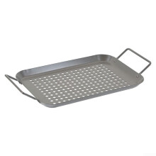 BBQ Grill Pan for Fish and Vegetables, NonStick Carbon Steel, Fits Gas and Charcoal Grills