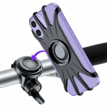 Detachable Bike Phone Holder, Wide Compatibility with 360 Rotation, Secure Silicone Mount for 4.0-6.5 Inch Smartphones, Universal Handlebar Phone