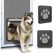 Pet Screen Door for Convenient Pet Entry, Magnetic Self-Closing Mechanism Ensures Secure Access for Dogs Cats, Large Size 16x14x0.5 Inch Outer Frame,