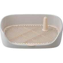 Pet Toilet System with Raised Fence, Perfect Size for Small Dogs and Puppies, High-Quality Material Indoor Hygiene Trainer Beige