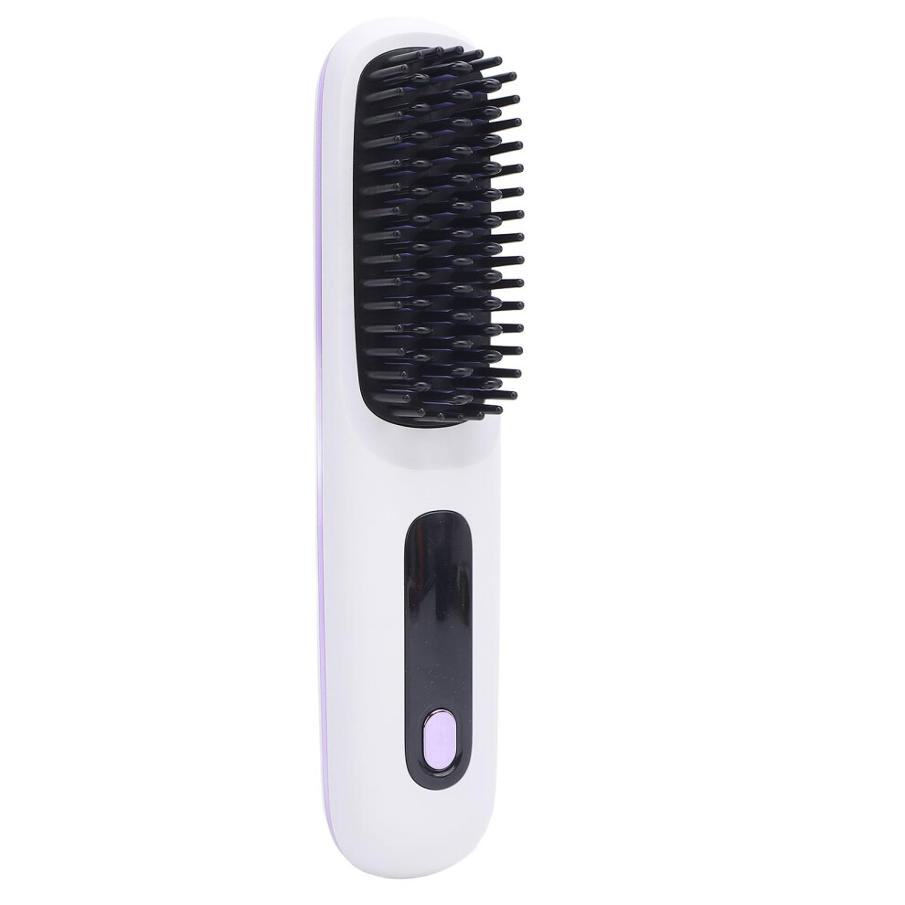 Cordless Hair Straightener Brush Fast Heat Up 2 in 1 USB Rechargeable Comb for Travel 2000mAh