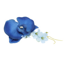 Fiore all'uomo da sposo elegante da 5 pezzi, blu, artificiale, 10x10cm