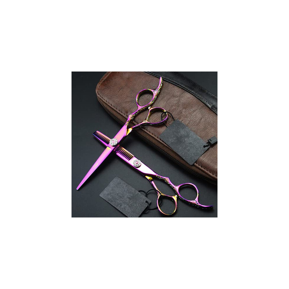 Purple Professional 6 Inch Hair Cutting And Hairdressing Scissors 440C Steel Plum Barber Shears