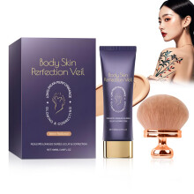 Tattoo Cover Up Makeup Waterproof Long Lasting Body and Leg Concealer with Brush Natural