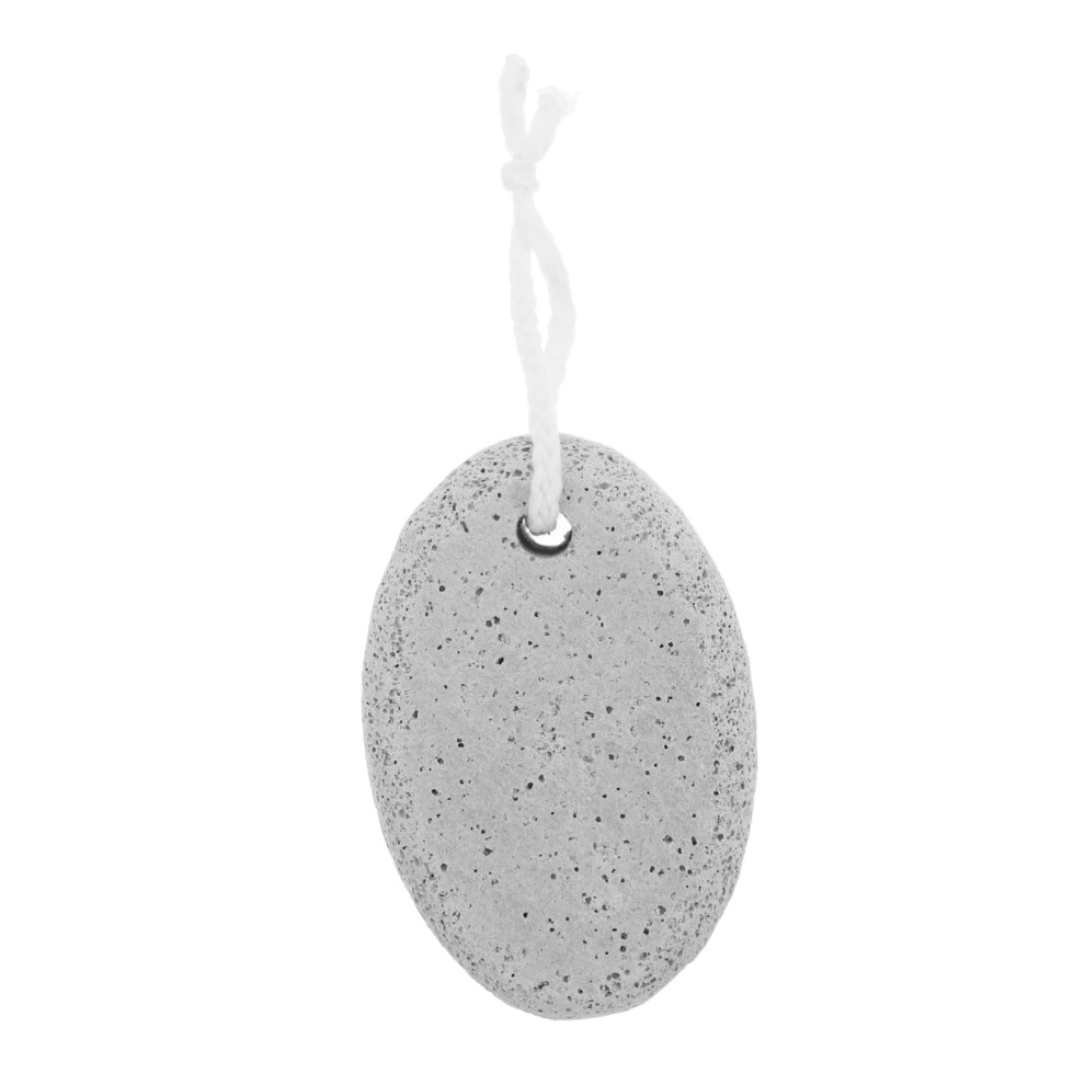 Light/Grey Natural Pumice Stone For Feet Oval Foot Scrubber With Ergonomic Grip For Callus Removal