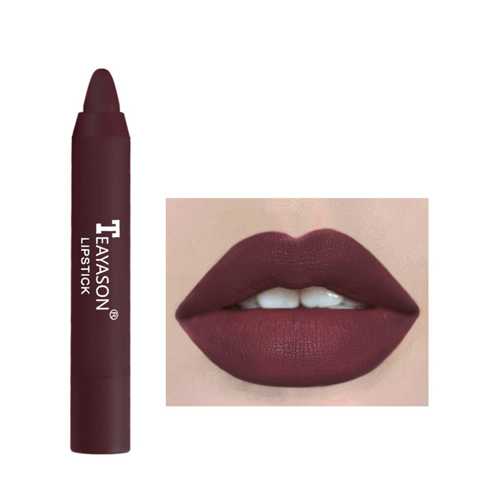 Waterproof Matte Lip Crayon Lipstick for Women Long Lasting Velvet Smooth Rich Color
