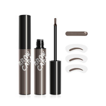 Peel Off Eyebrow Gel Tint Gray Brown Waterproof Long Lasting with Shape Guiding Stencils