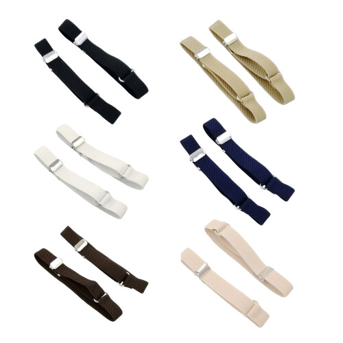 Elastic Adjustable Armbands Sleeve Bands Garters Shirt-Beige 1