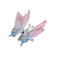 3D-Schmetterlings-Haarspange, seitliche Haarspange für-Rosa