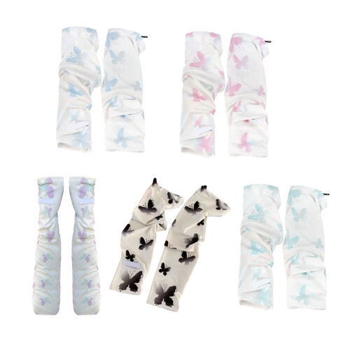 Women's Butterfly Pattern Cooling Arm Covers For Summer-Green 1