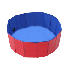Piscina dobrável para animais de estimação, piscina portátil de montagem rápida para cães, superfície antiderrapante para brincadeiras