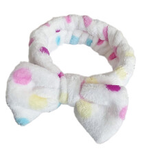 Saugfähiges Make-up-Haarband, Schleife-Stirnband-Weiße Tupfen