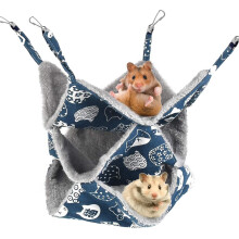 Hangmat voor kleine dieren met hangend stapelbed, hangende hangmat met stapelbed voor huisdierenkooi, voorzien van speelruimte op meerdere niveaus,