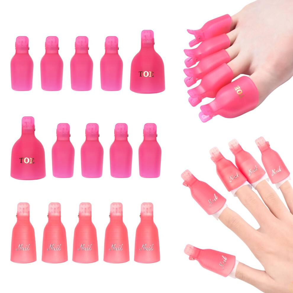 20pcs Gel Nail Polish Remover Clips Kit, Reusable Soak Off Nail Clips for Fingers and Toes