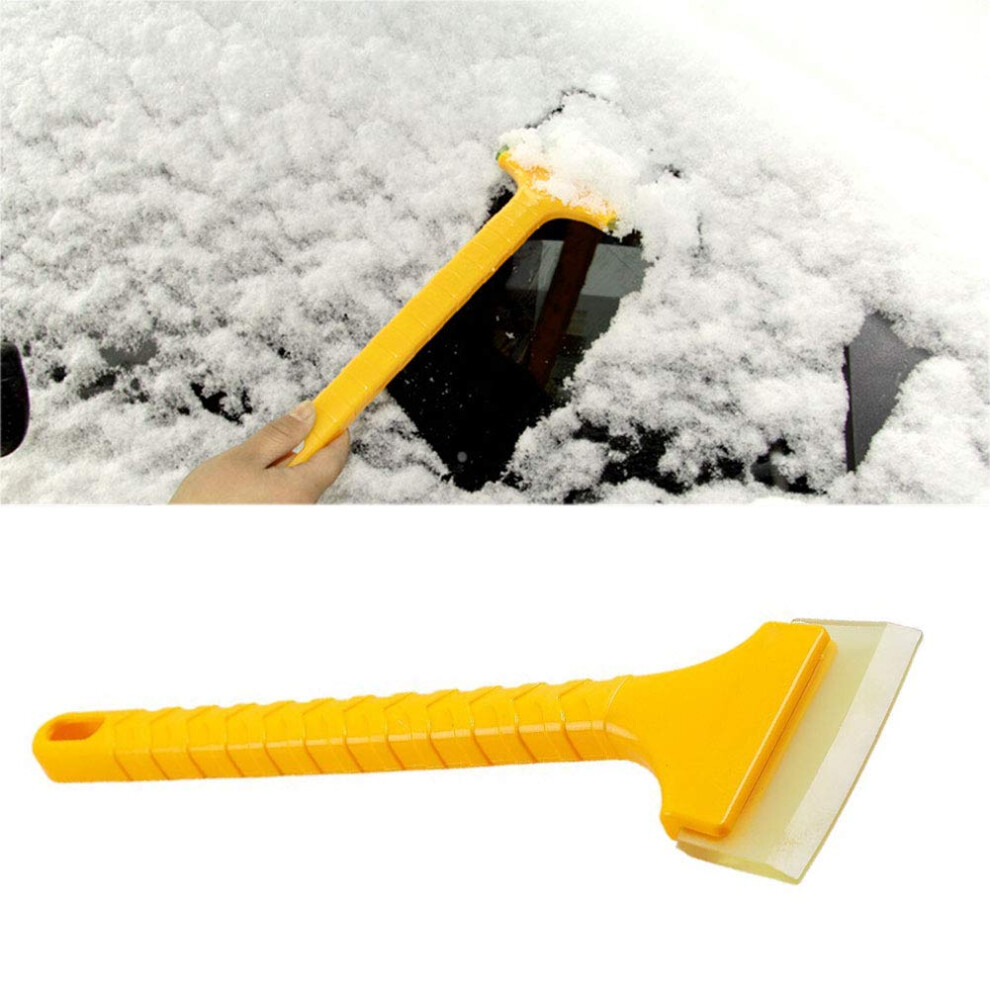 Portable Snow Shovel Plastic Ice Scraper For Car Windshield And Windows Yellow 9187378345337