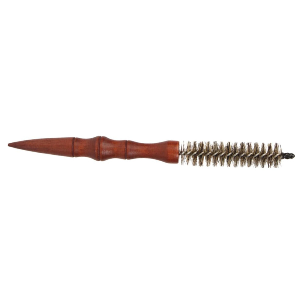 Small Round Hair Brush with Wooden Handle, Roller Brush for Blow Drying and Precision Curl Styling