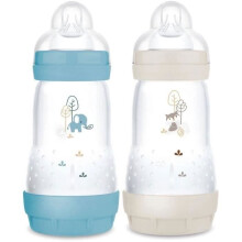 2er-Pack Babyflaschen - MAM - Easy Start / Anti-Kolik - 260 ml - Sauger Fluss 2 - Ozean + Sand