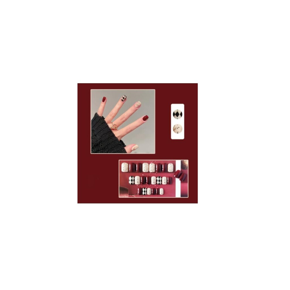 Diamond Grid Press On Nails 24pcs Gel Fake Nail Tips Set for Women LongLasting Shine Easy Apply