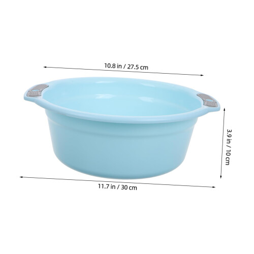 Round Plastic Wash Basin with Handles for Laundry Kitchen and Foot Soaking MultiPurpose Use 1