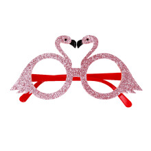 Lunettes drôles de cadre de thème tropical-Rose flamboyant