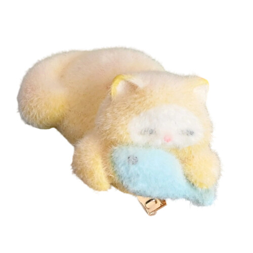 Accessoire de cheveux de chat à la-Le chaton mange du poisson