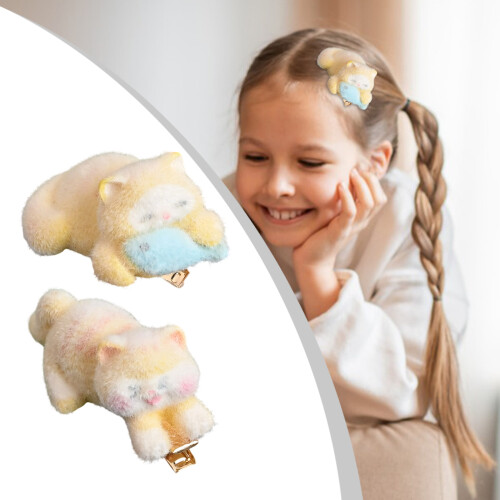 Accessoire de cheveux de chat à la-Le chaton mange du poisson 2