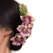 Porte-chignon Floral, peigne à cheveux doux pour le cuir-Violet