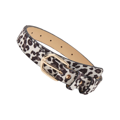 Bracelet unisexe avec fermeture décorative-Motif léopard blanc